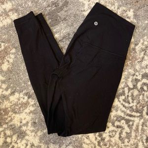 LULULEMON black full length soft leggings. Size 6. No tag.